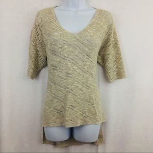 Eileen Fisher Short Sleeve Sweater Cream Medium